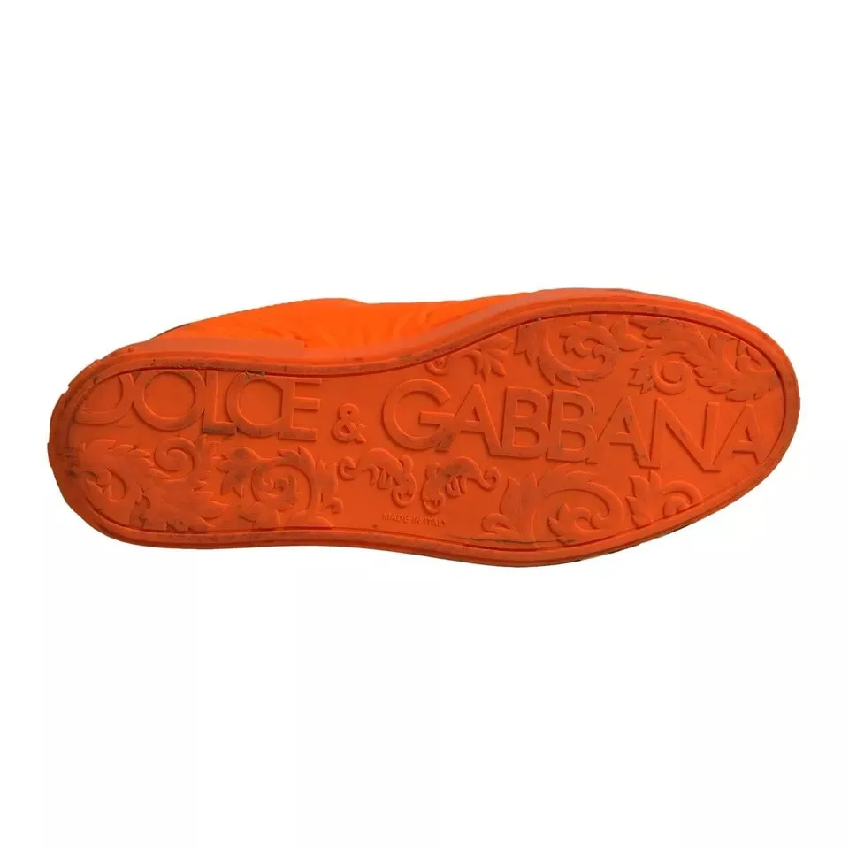 Dolce&Gabbana Portofino Men Orange Sneakers Leather Lace Up Trainer Shoes EUR 45