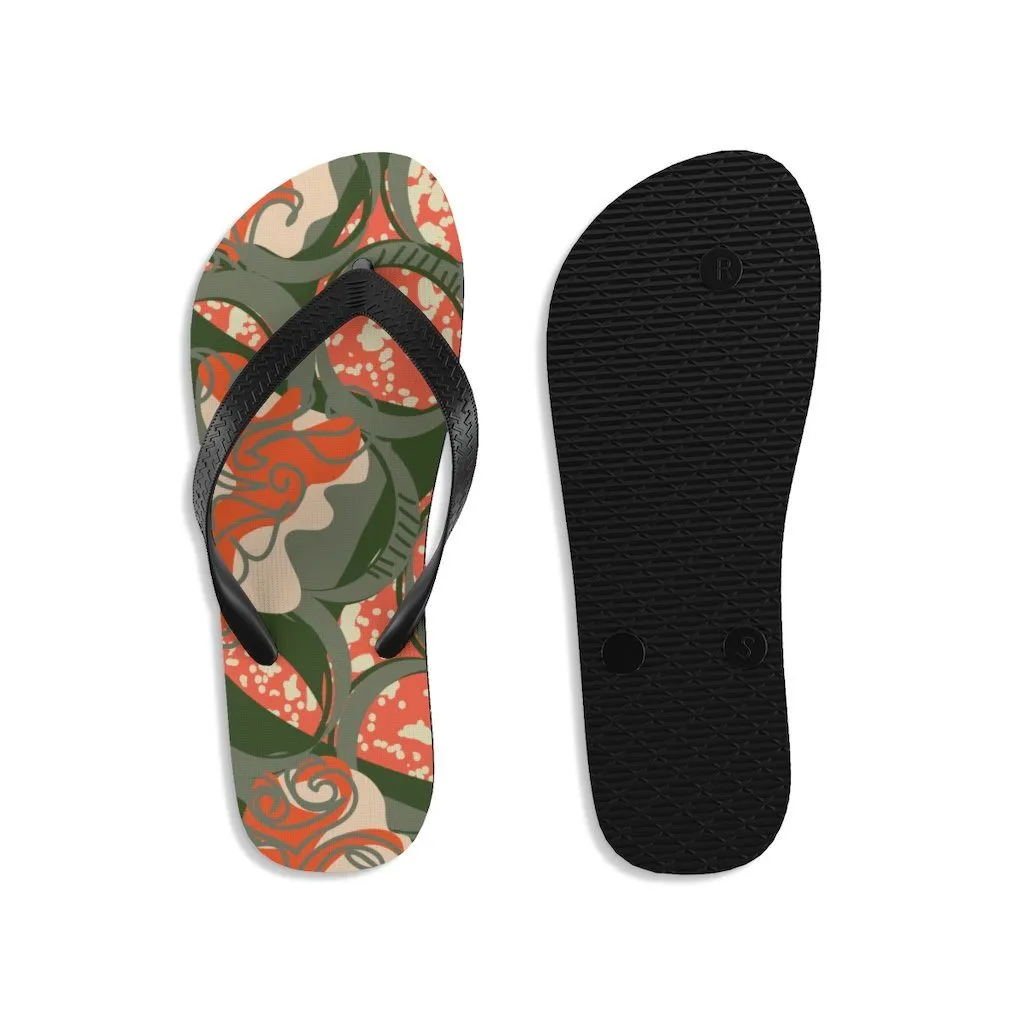EKO & CO.™ Ankara Print Flip Flops - Coral
