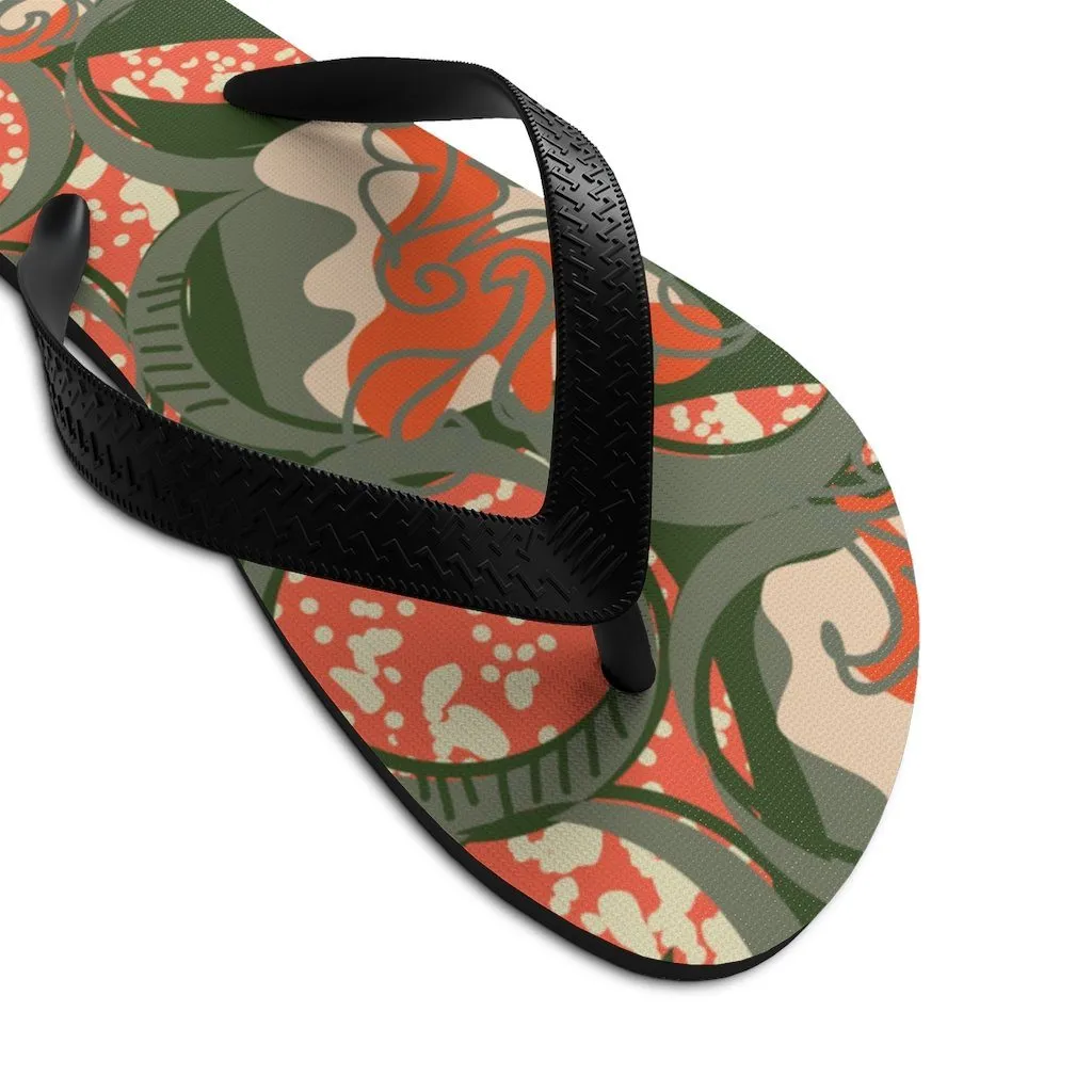 EKO & CO.™ Ankara Print Flip Flops - Coral
