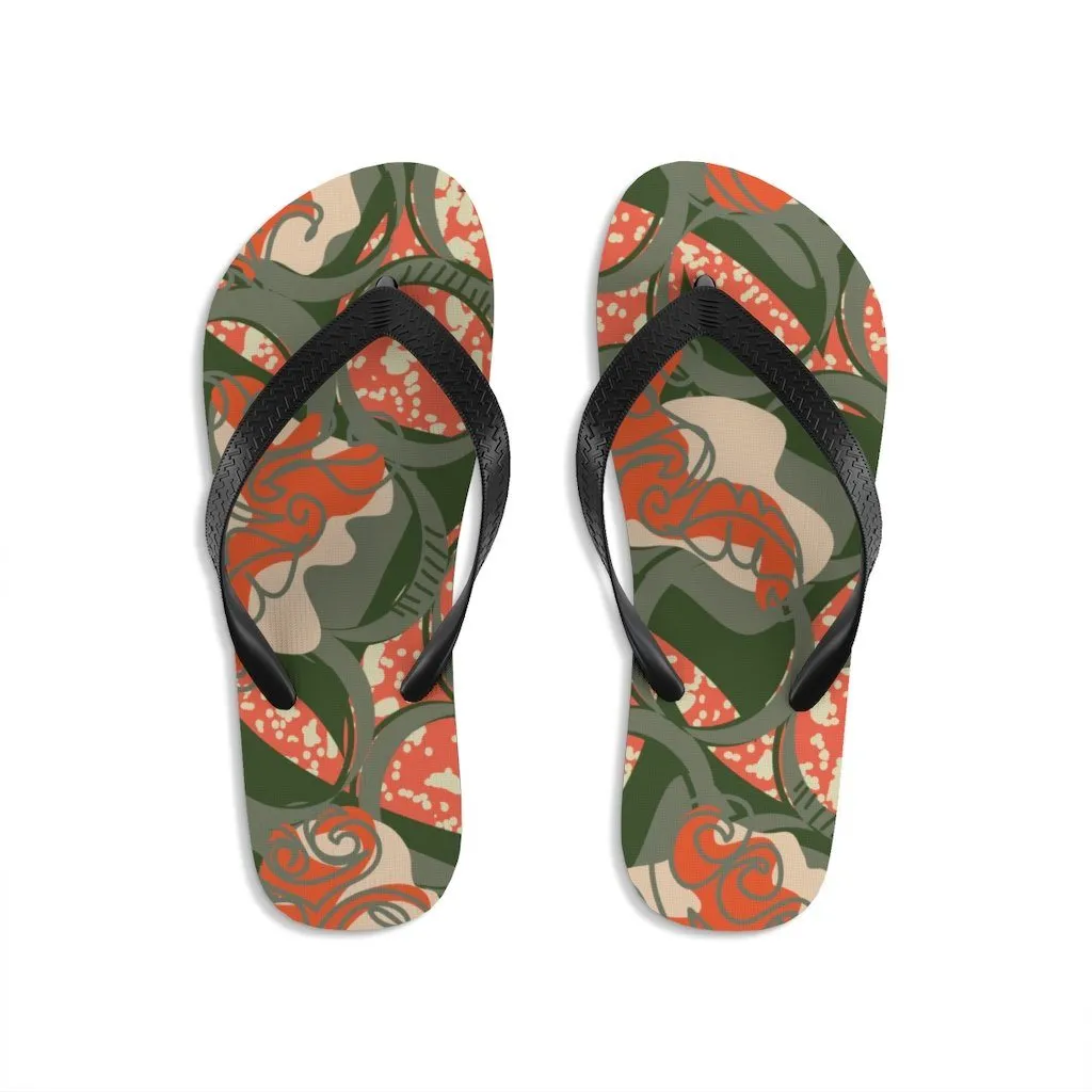 EKO & CO.™ Ankara Print Flip Flops - Coral