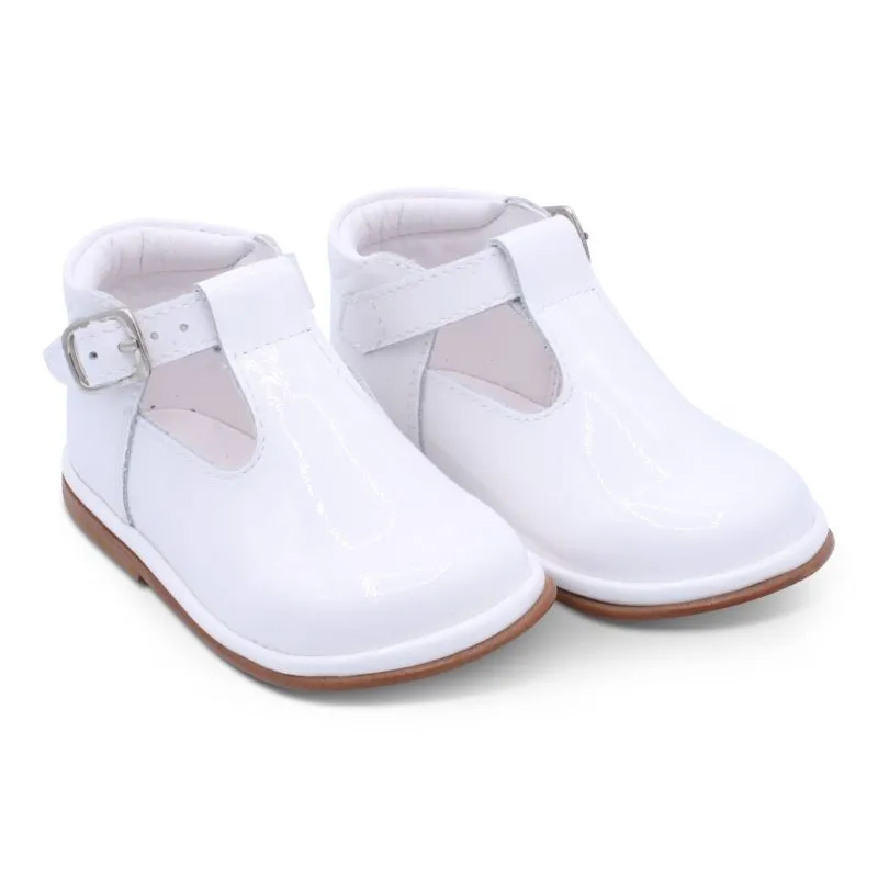 'Fernando' Boys White Patent T-Bar Shoes