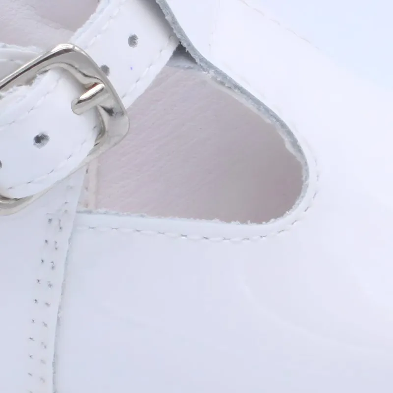 'Fernando' Boys White Patent T-Bar Shoes