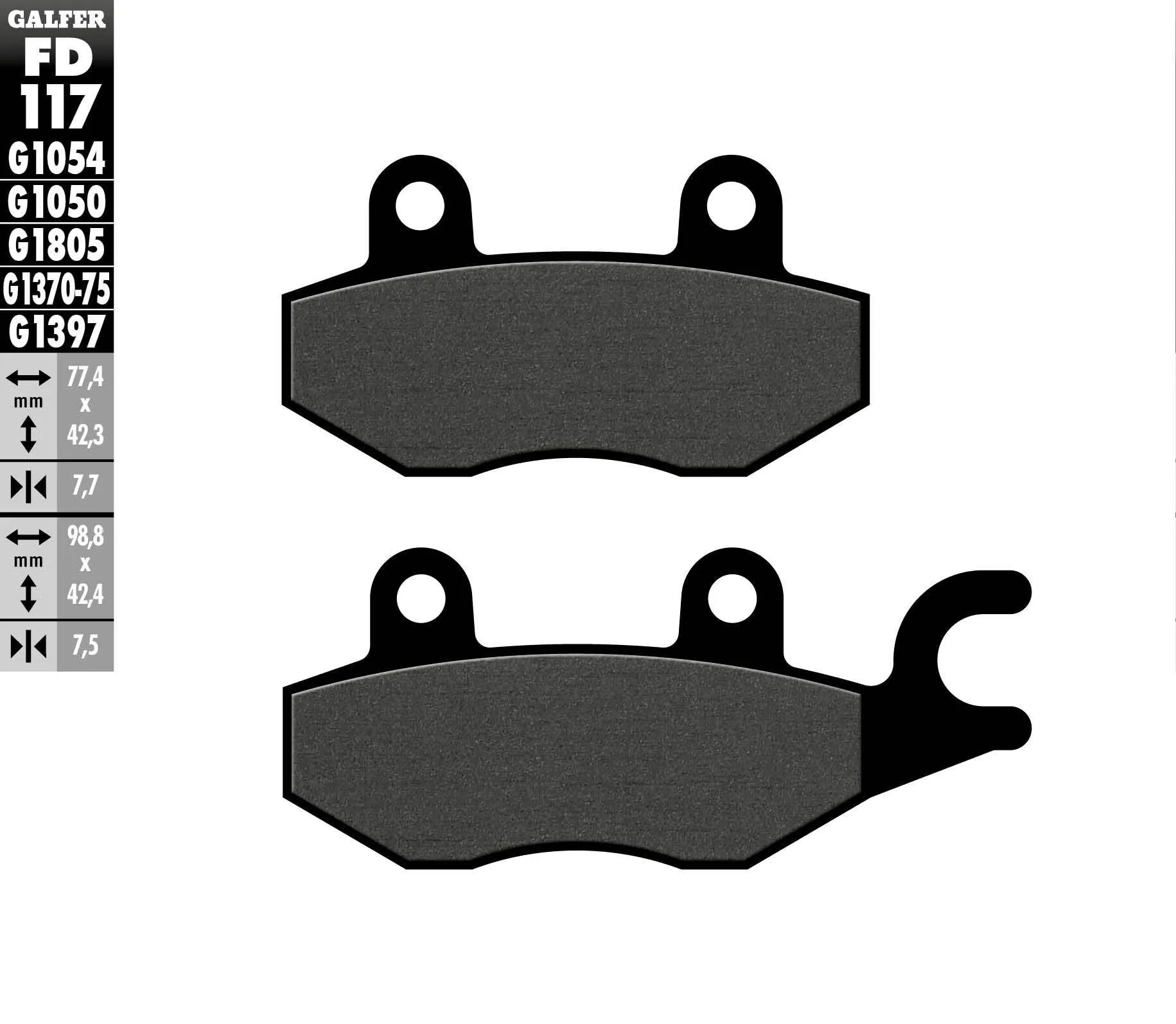 GALFER FD117G1054 Semi-Metallic Brake Pads
