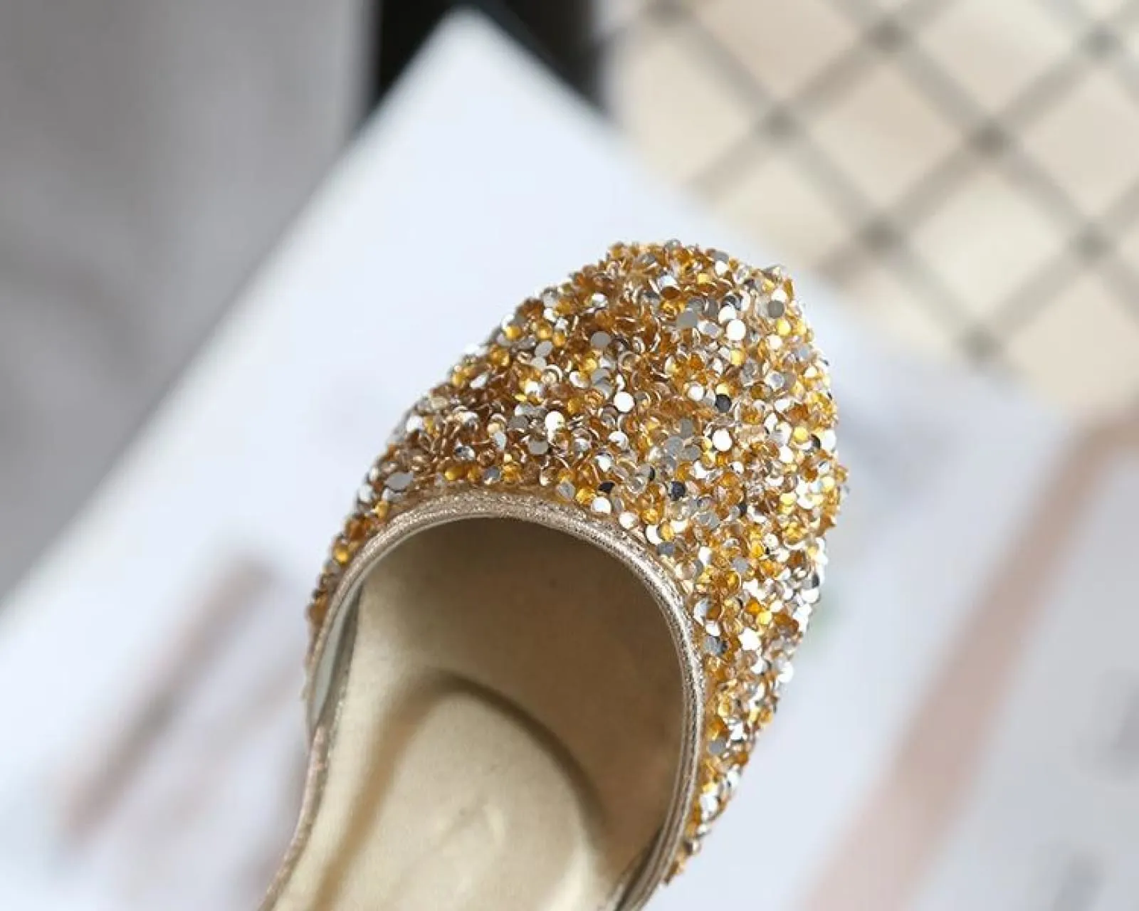 Gold / Silver Sequin Pearls Wedding Flower Girl Shoes Princess Shoes