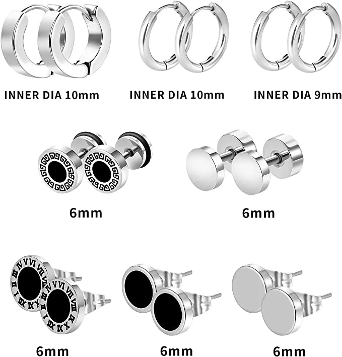 Goth Punk Stainless Steel Earrings