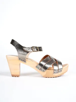 high heel clog sandal - plomb