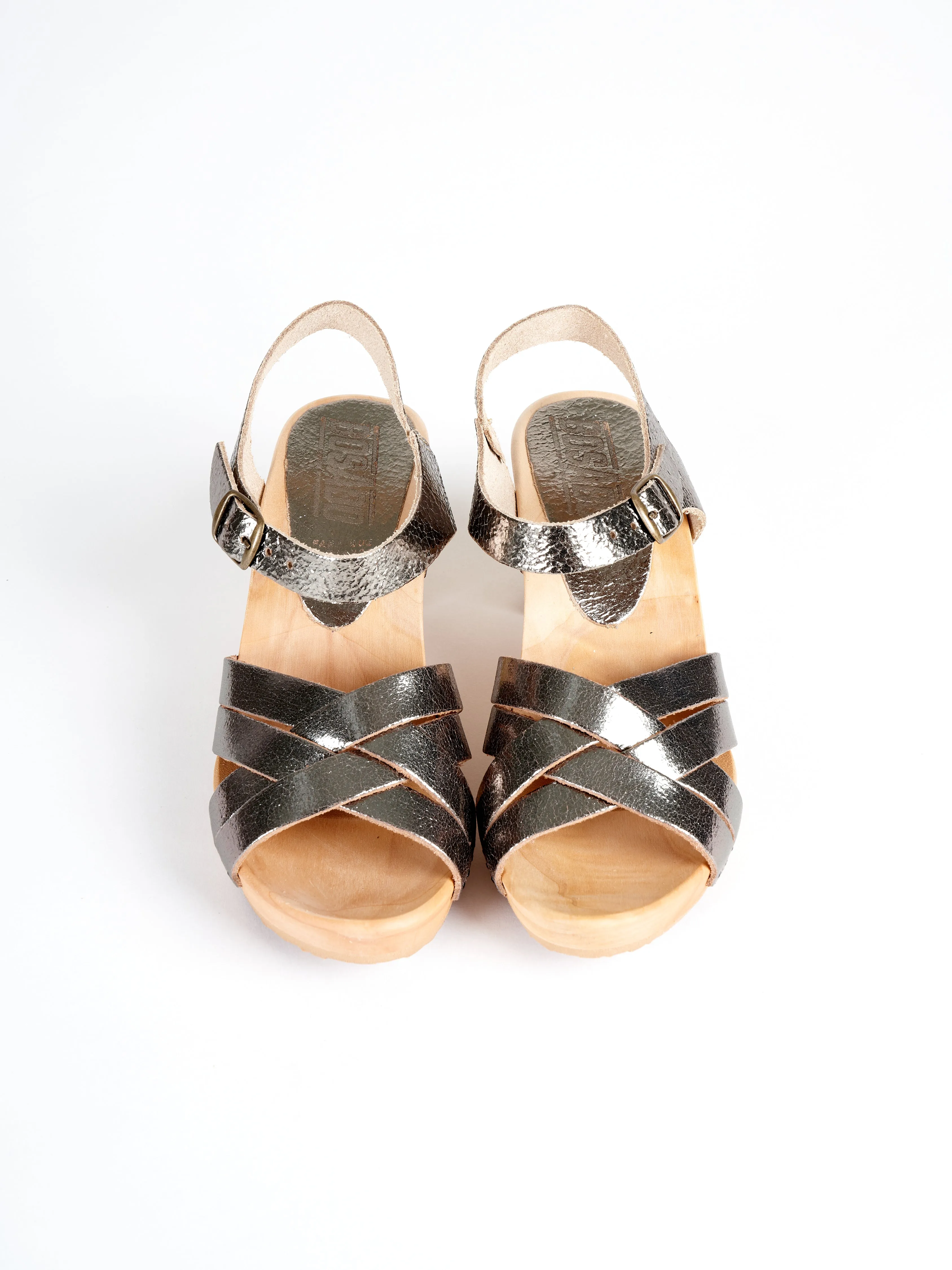 high heel clog sandal - plomb