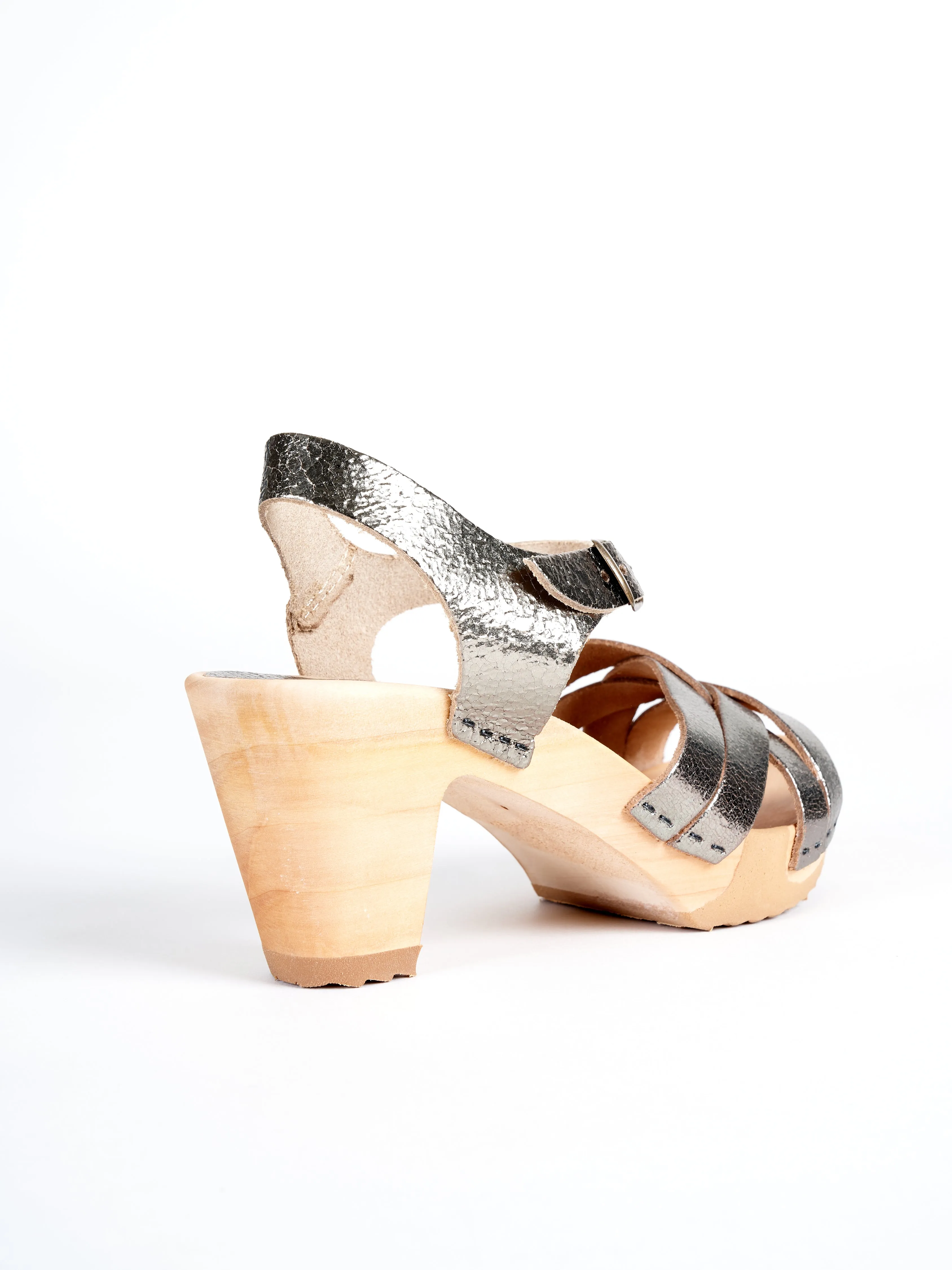 high heel clog sandal - plomb