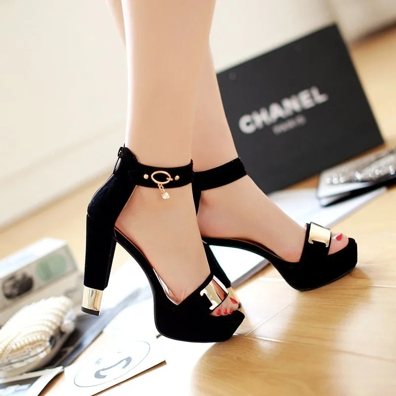 High Heels Suede Fashion Sandals