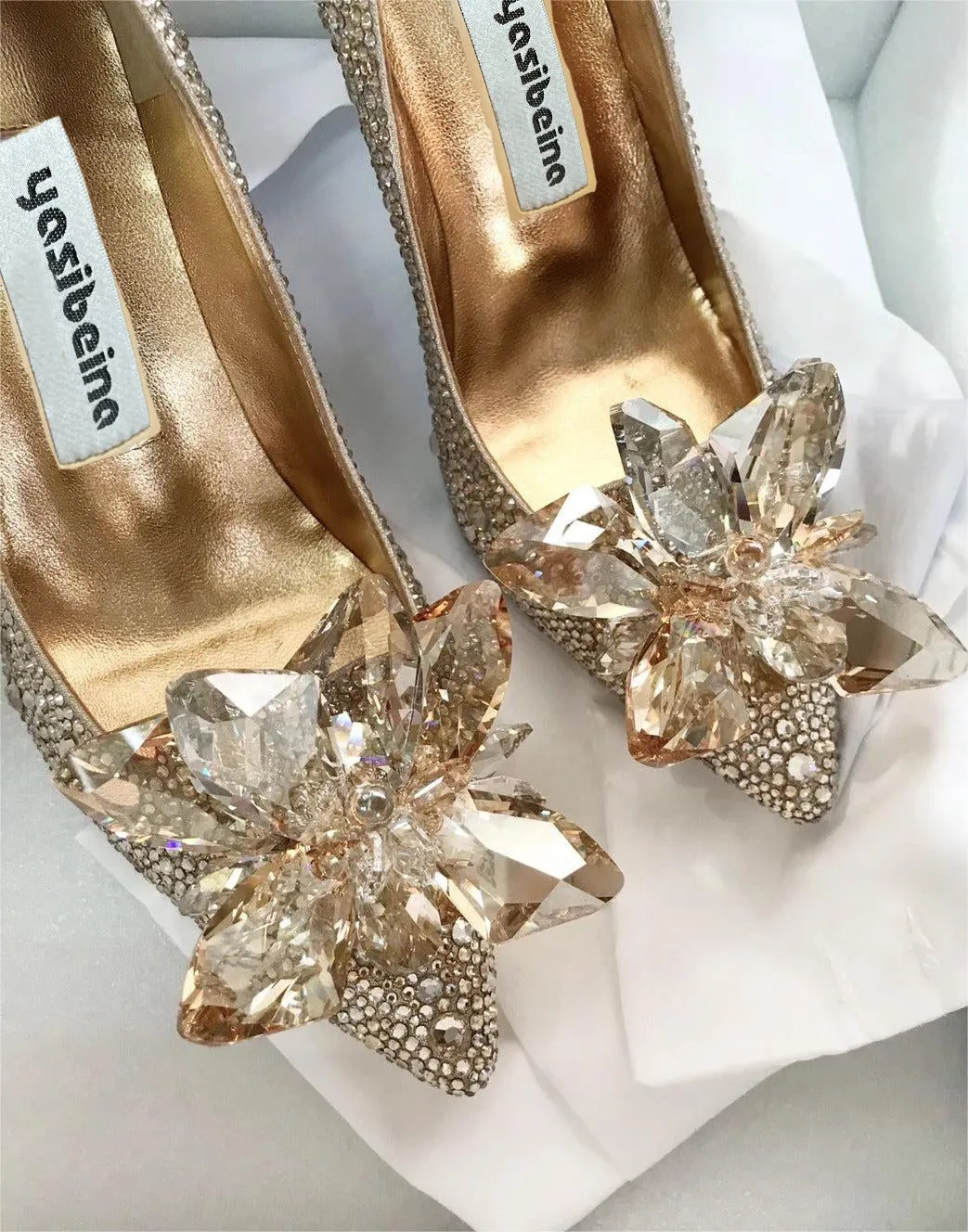 High Heels with Diamonds Evening Party Shoes