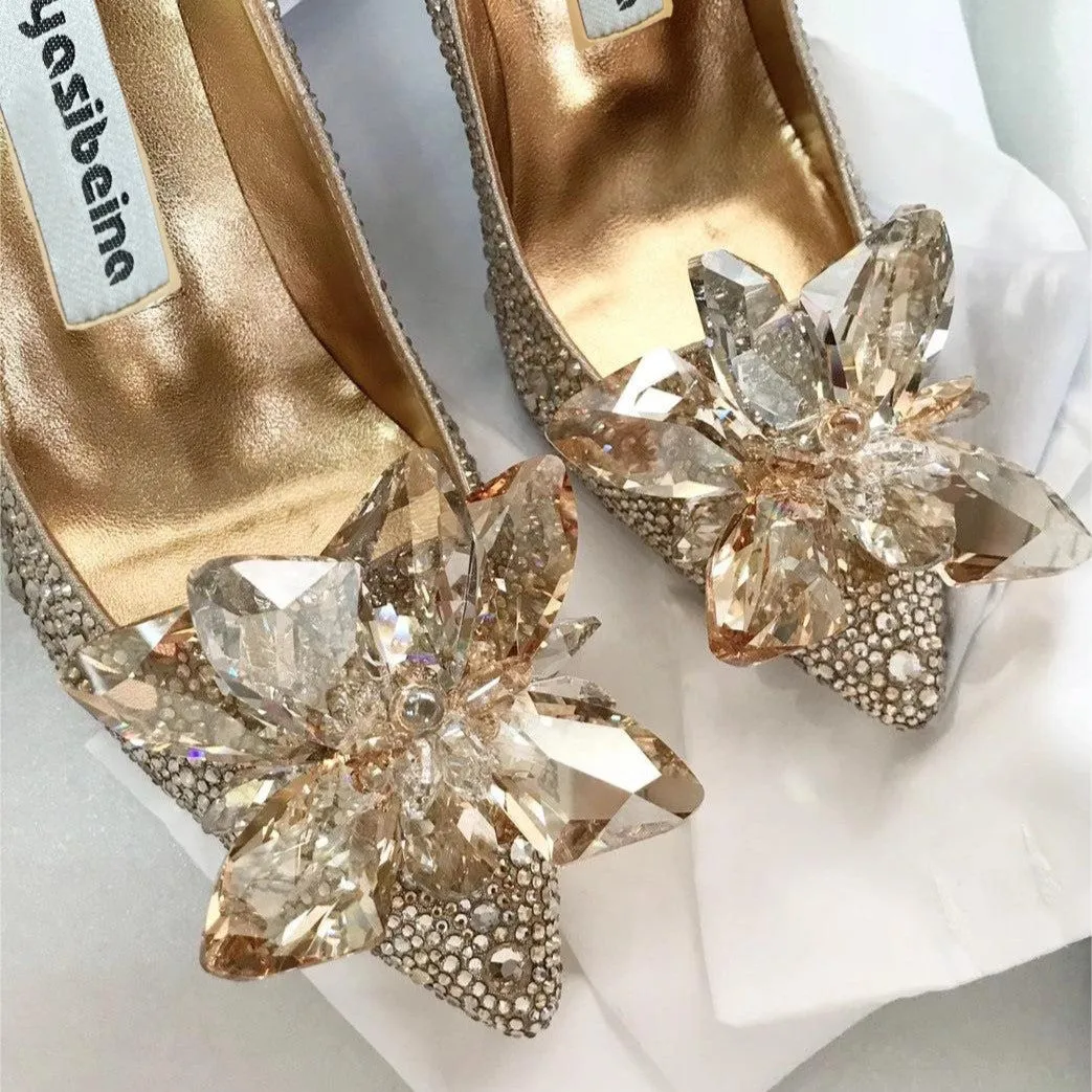 High Heels with Diamonds Evening Party Shoes
