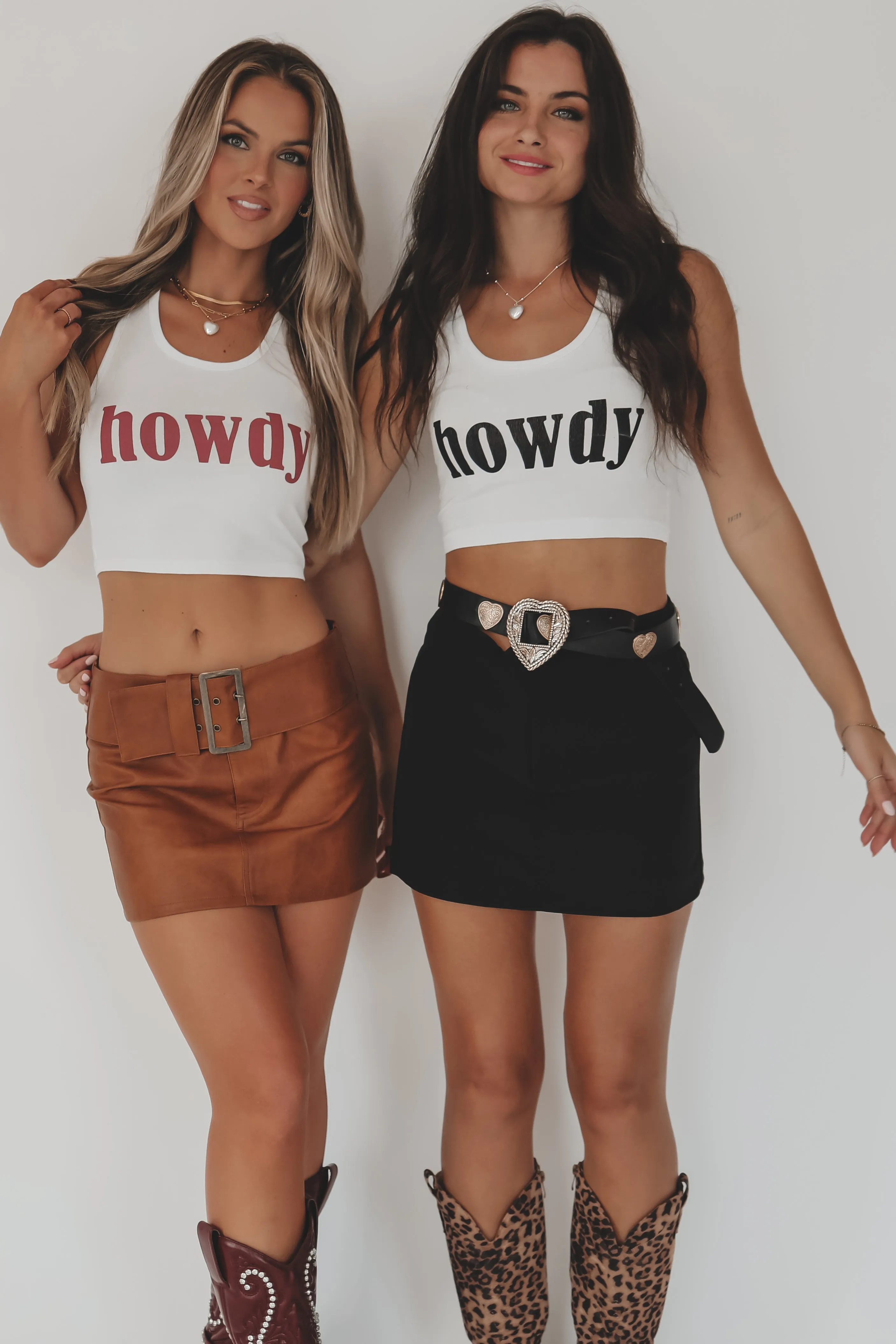 Howdy Fitted Cropped Rodeo Tank Top