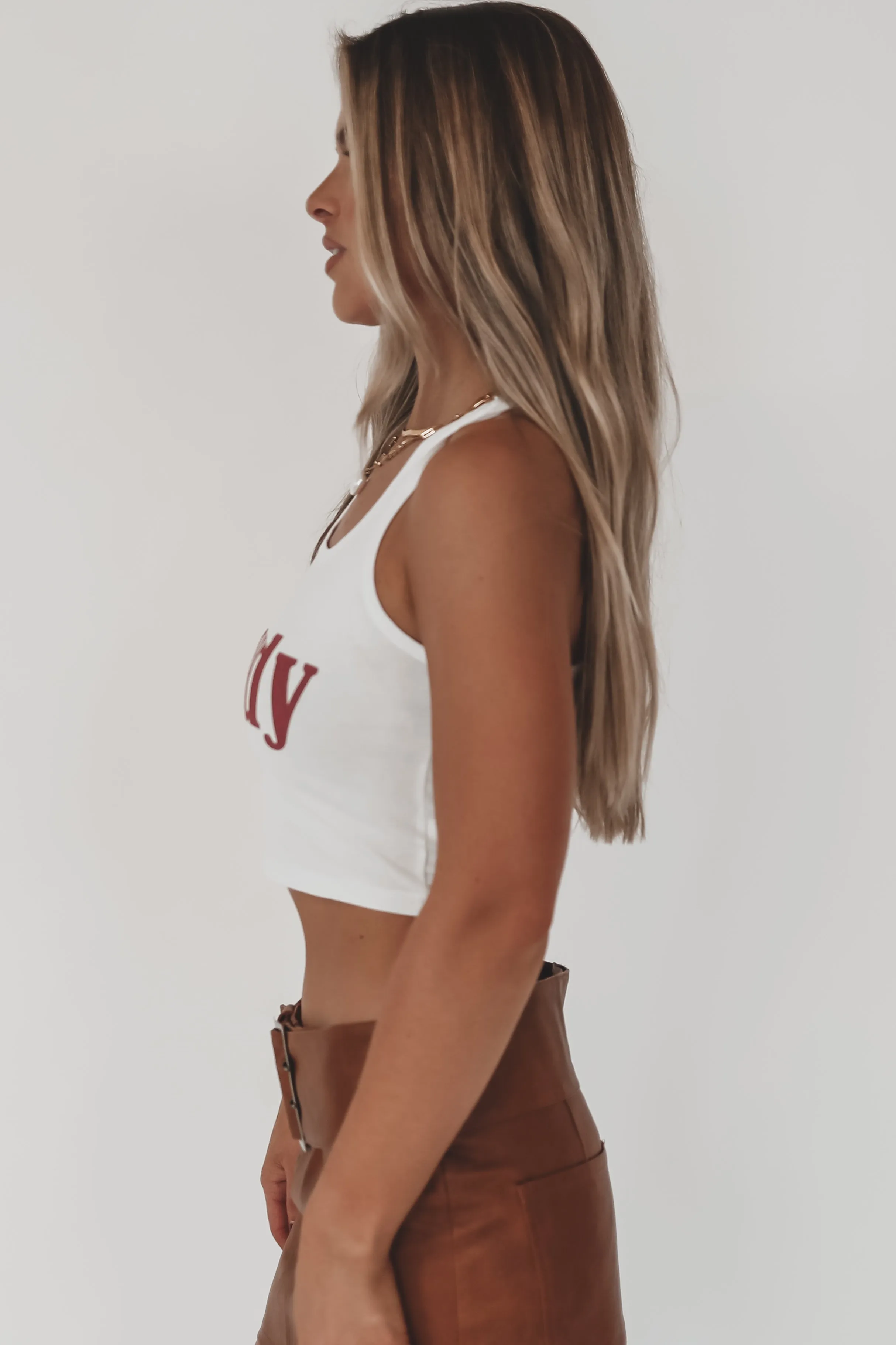 Howdy Fitted Cropped Rodeo Tank Top
