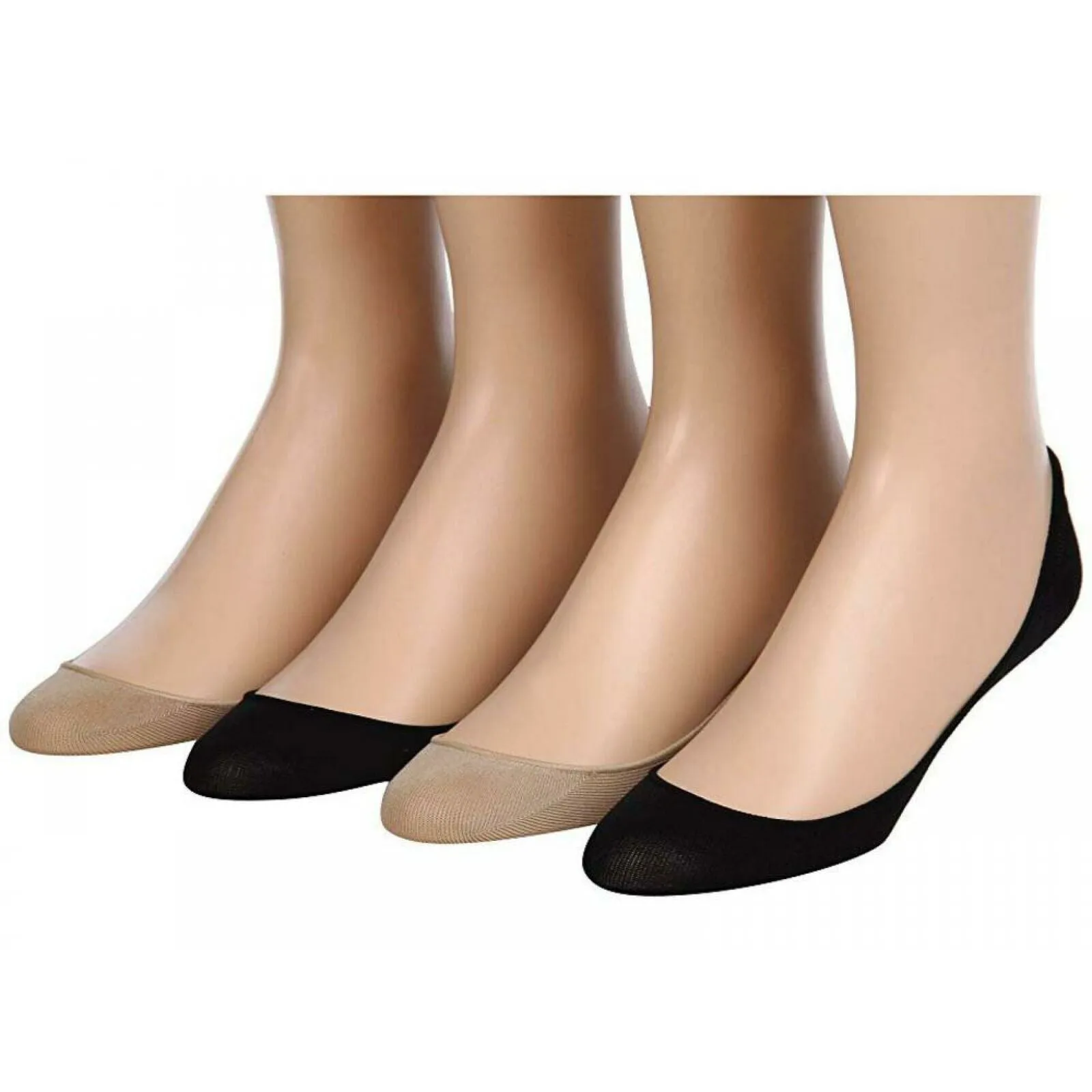 HUE Women's Microfiber No Show Socks 4 Pairs