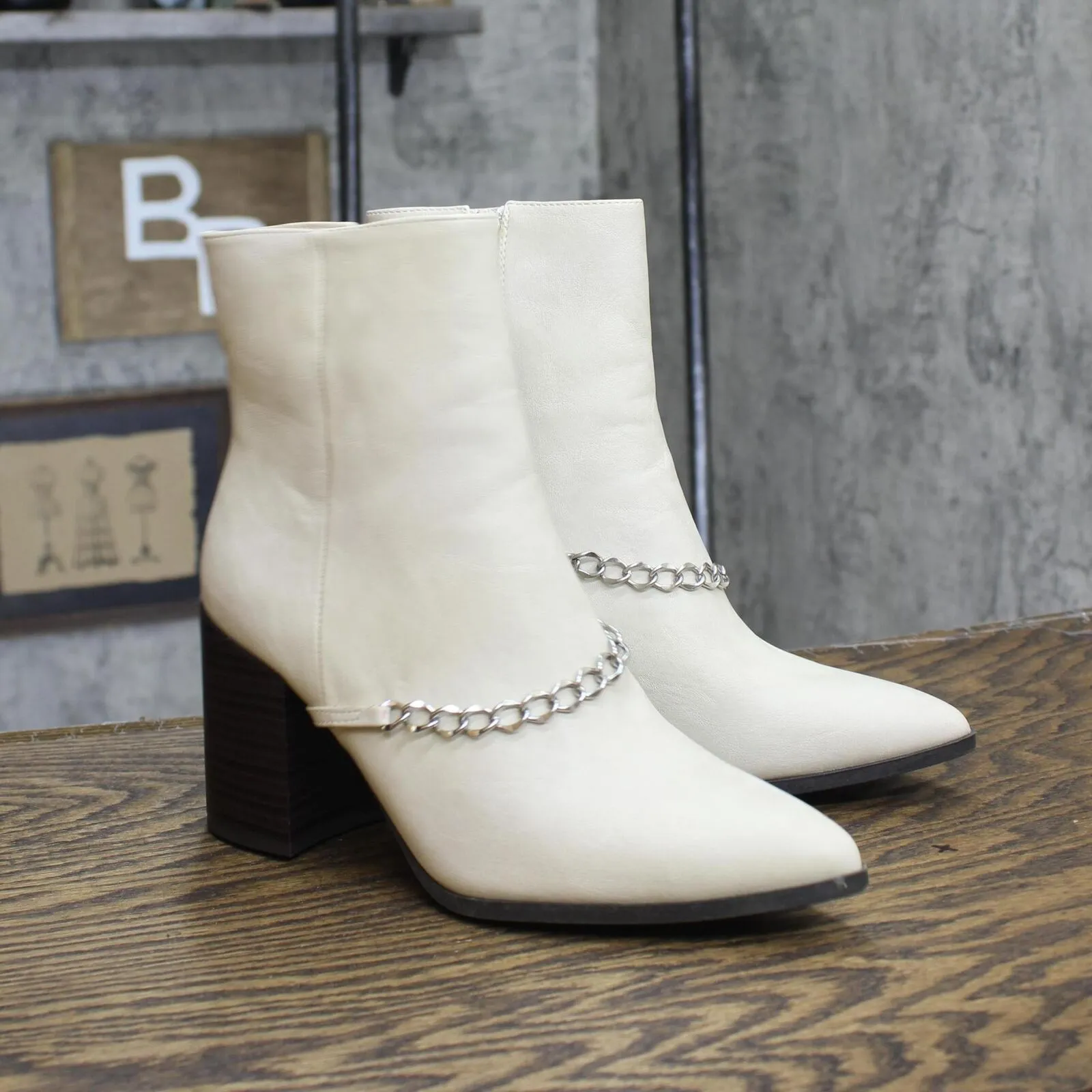 Journee Collection Women's Monicco Booties Shoes Natural Off White 7M