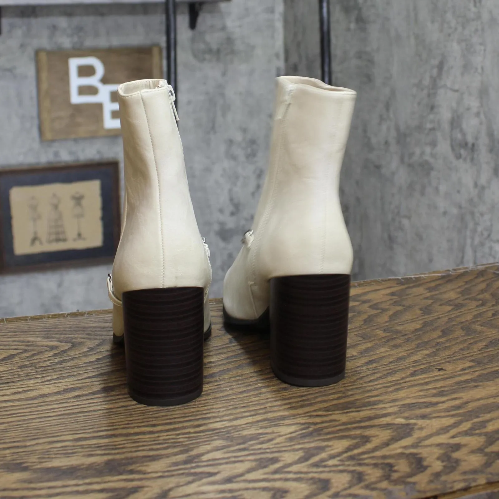 Journee Collection Women's Monicco Booties Shoes Natural Off White 7M