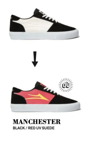 Lakai Manchester Skate Shoes - Black / Red UV
