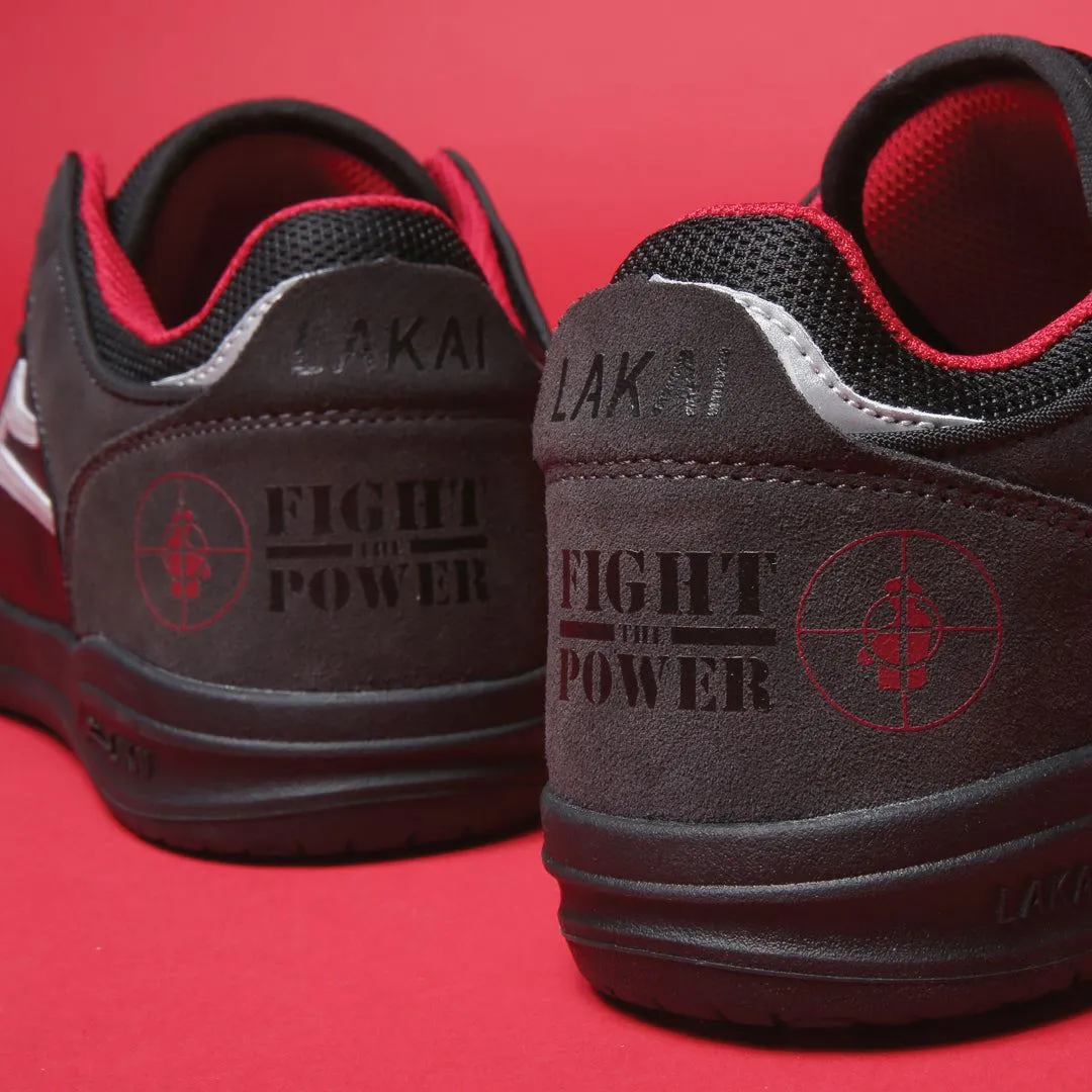 Lakai x Public Enemy Telford Low Skate Shoes - Black/Charcoal