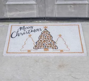 Leopard Christmas Tree Coir Doormat