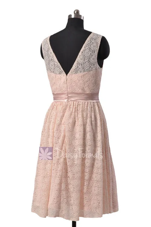 Light Aqua Lace Bridesmaid Dress Scoop Neckline Lace Party Dress Formal Dress (BM43225)