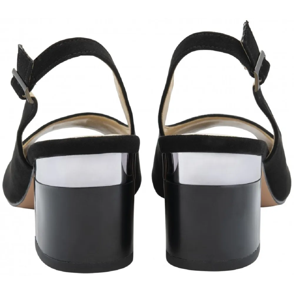 Lotus Evelyn Black Microfibre Sandals