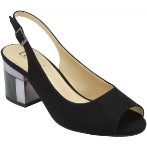 Lotus Evelyn Black Microfibre Sandals