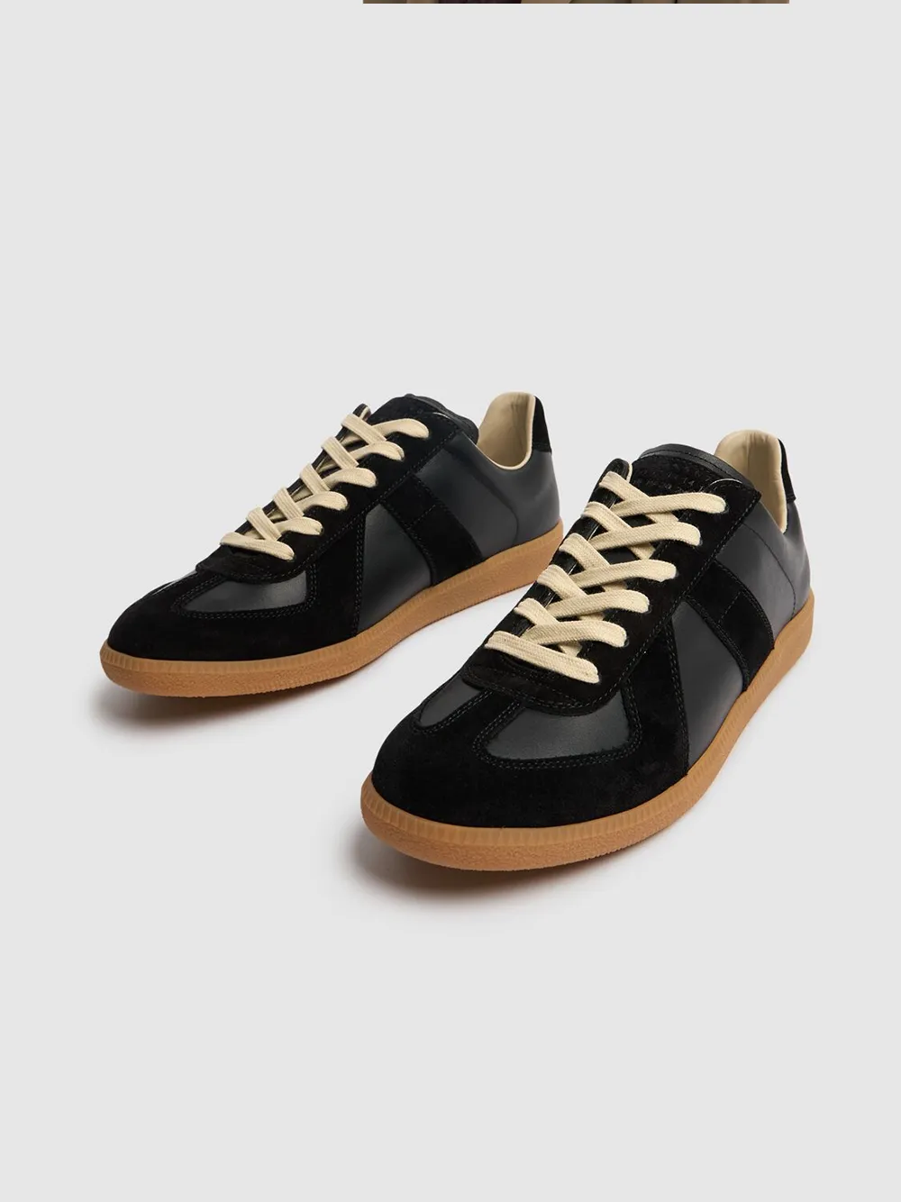 Maison Margiela Low Replica Leather And Suede Sneakers