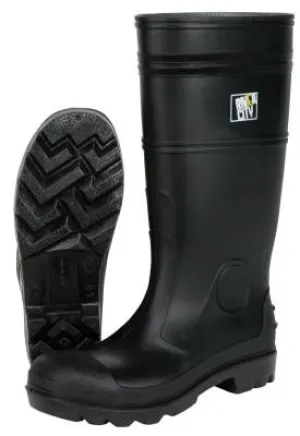 MCR Safety Plain Toe Boots, Size 6, 16 in H, PVC, Black, PBP1206