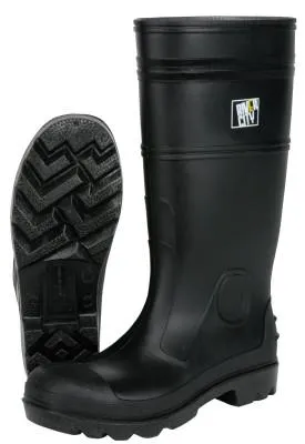 MCR Safety PVC Boot, Size 11, 16 in, Black, VBS12011
