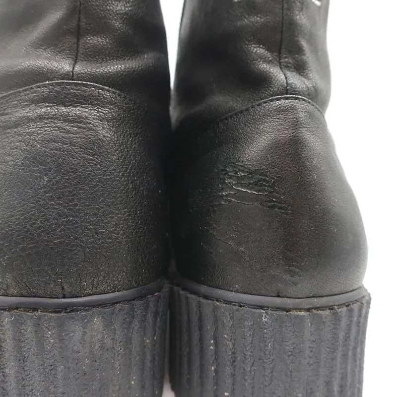 MM6 Maison Margiela High Top Platform Creeper Sneakers Black Leather Size 41
