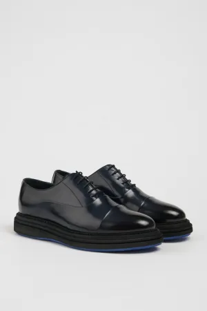 Navy Blue Calf Captoe Laces Shoes