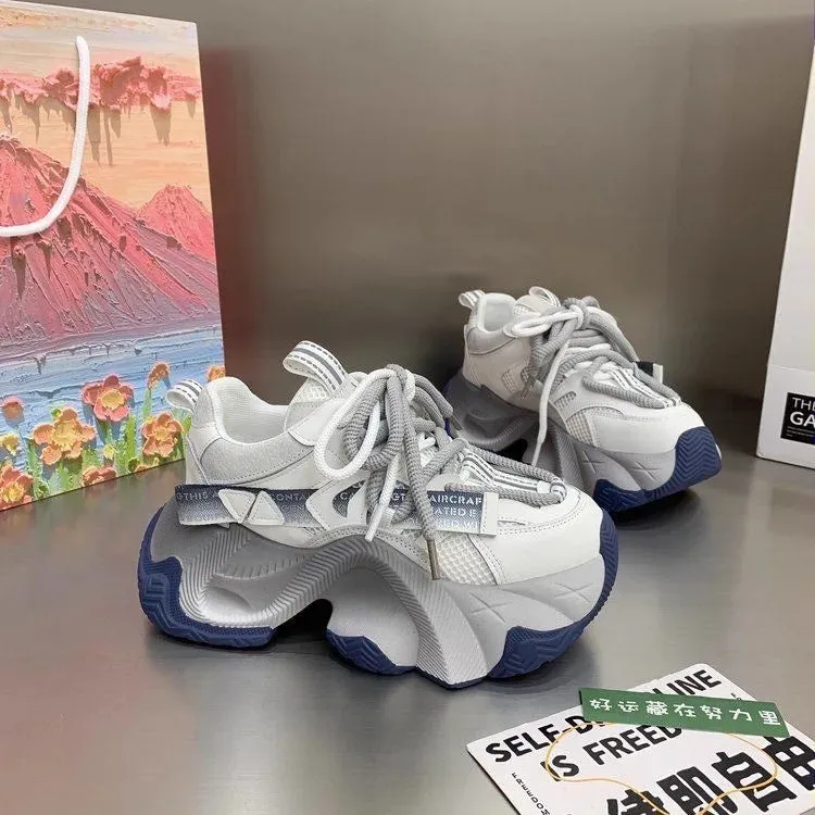 New Luxury Women's Sneakers Thick soled Tall Fashion Casual Shoes Anti slip and Durable Running Shoes Zapatos Para Hombres