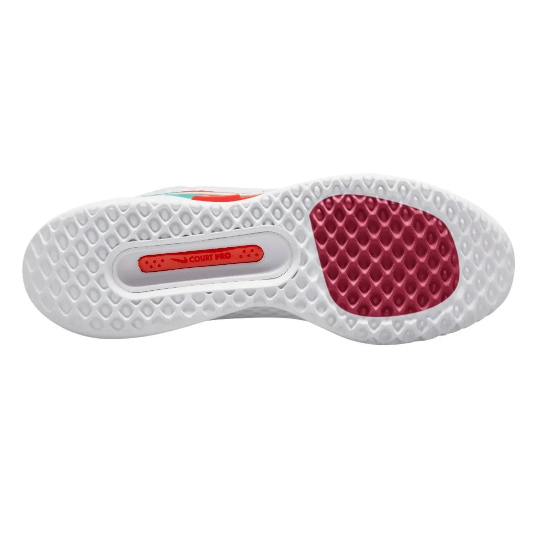 Nike Court Zoom Pro Women's Tennis Shoe (White/Red/Teal)