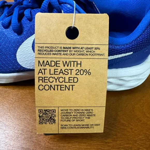 Nike Revolution 6 Big Kids Game Royal Running Shoes Blue / White Size 4Y NWT