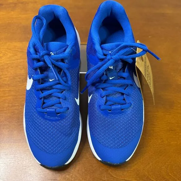 Nike Revolution 6 Big Kids Game Royal Running Shoes Blue / White Size 4Y NWT