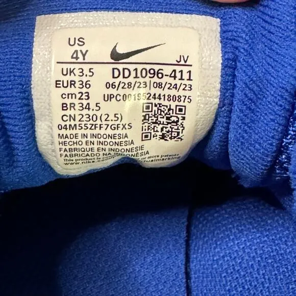 Nike Revolution 6 Big Kids Game Royal Running Shoes Blue / White Size 4Y NWT