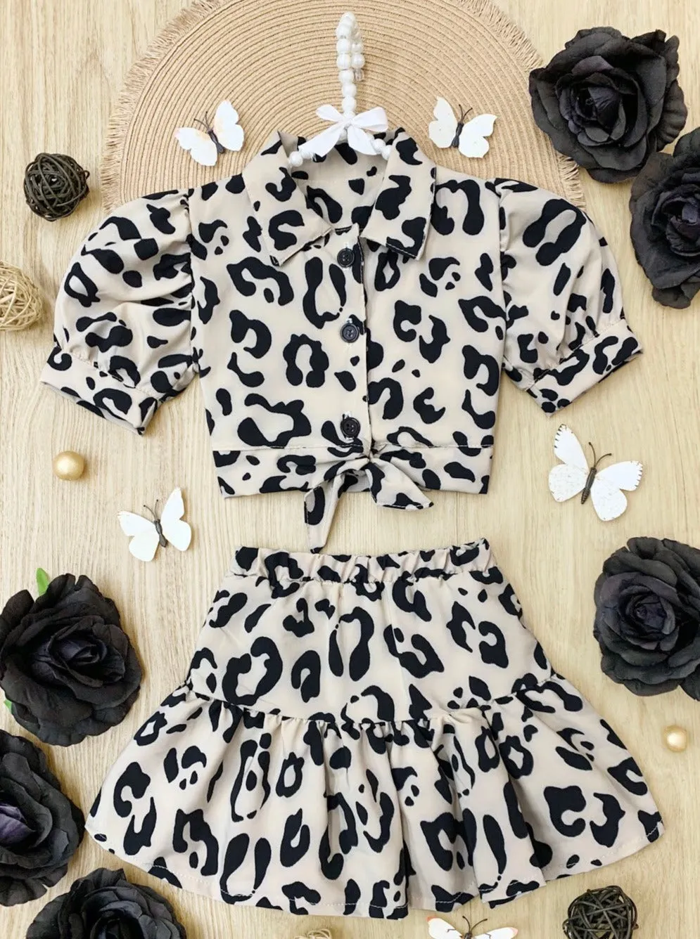 Oh What Fun Leopard Ruffle Skirt Set