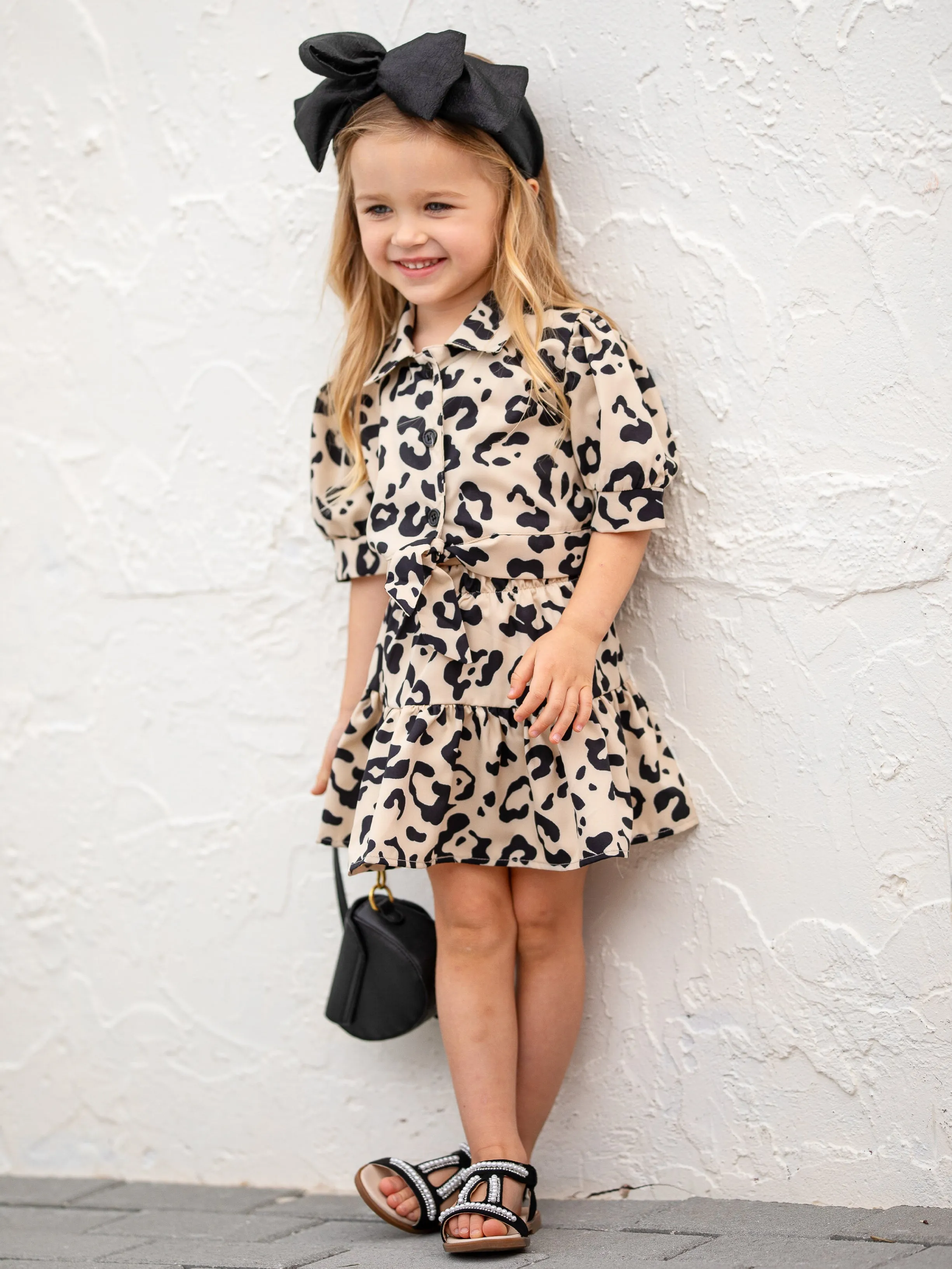 Oh What Fun Leopard Ruffle Skirt Set