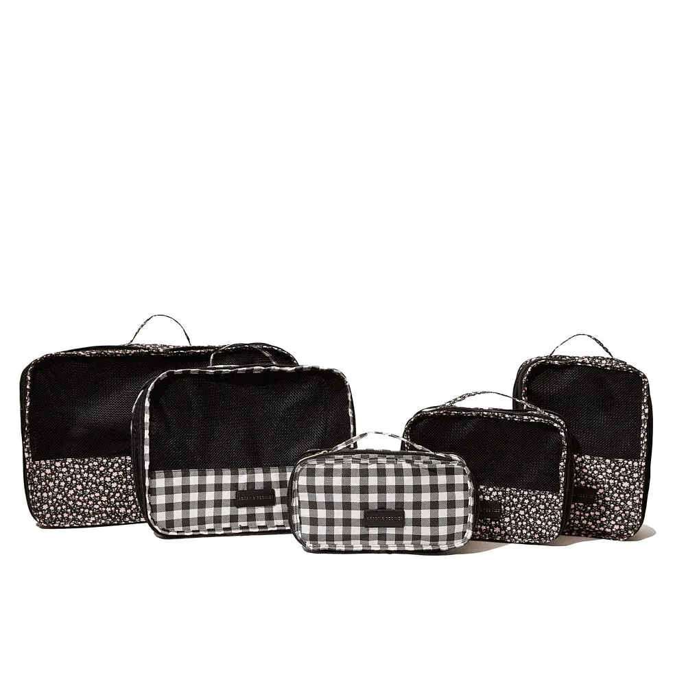 Pack-It-Up Five Piece Packing Cube Set Black Floral