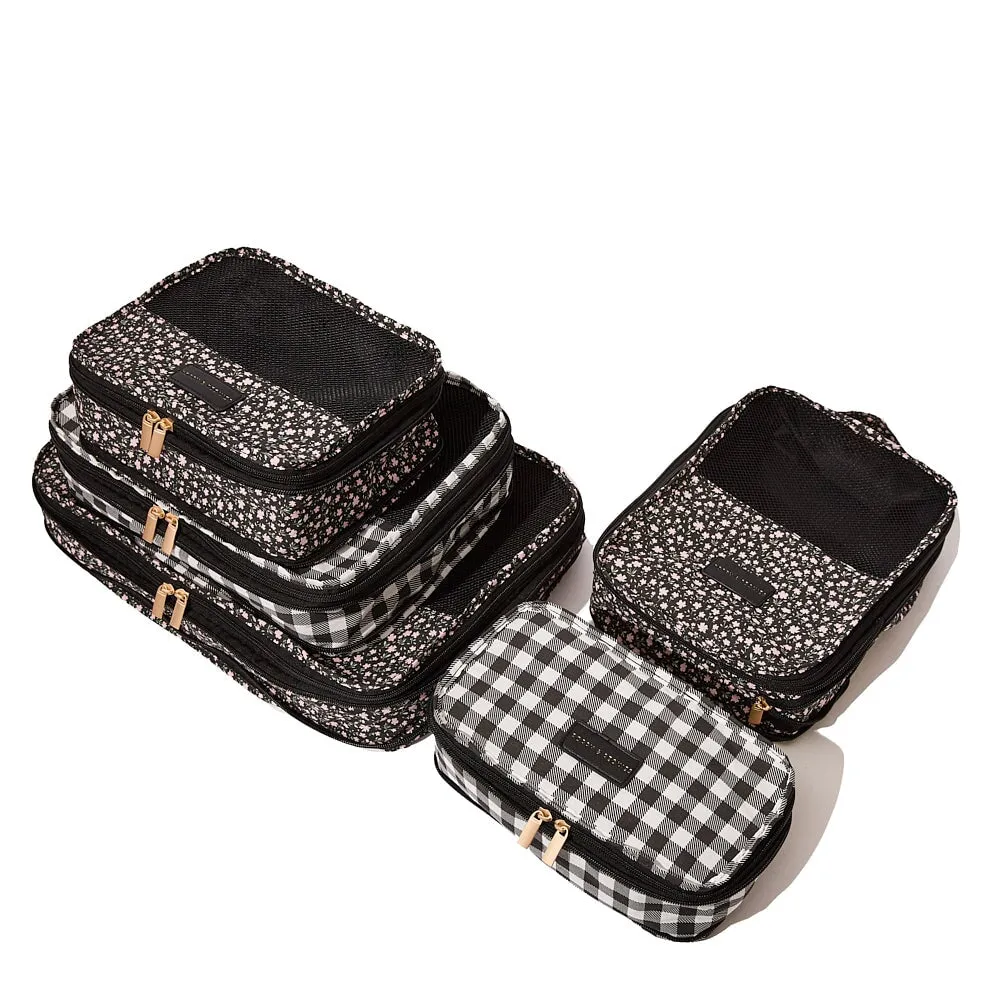 Pack-It-Up Five Piece Packing Cube Set Black Floral