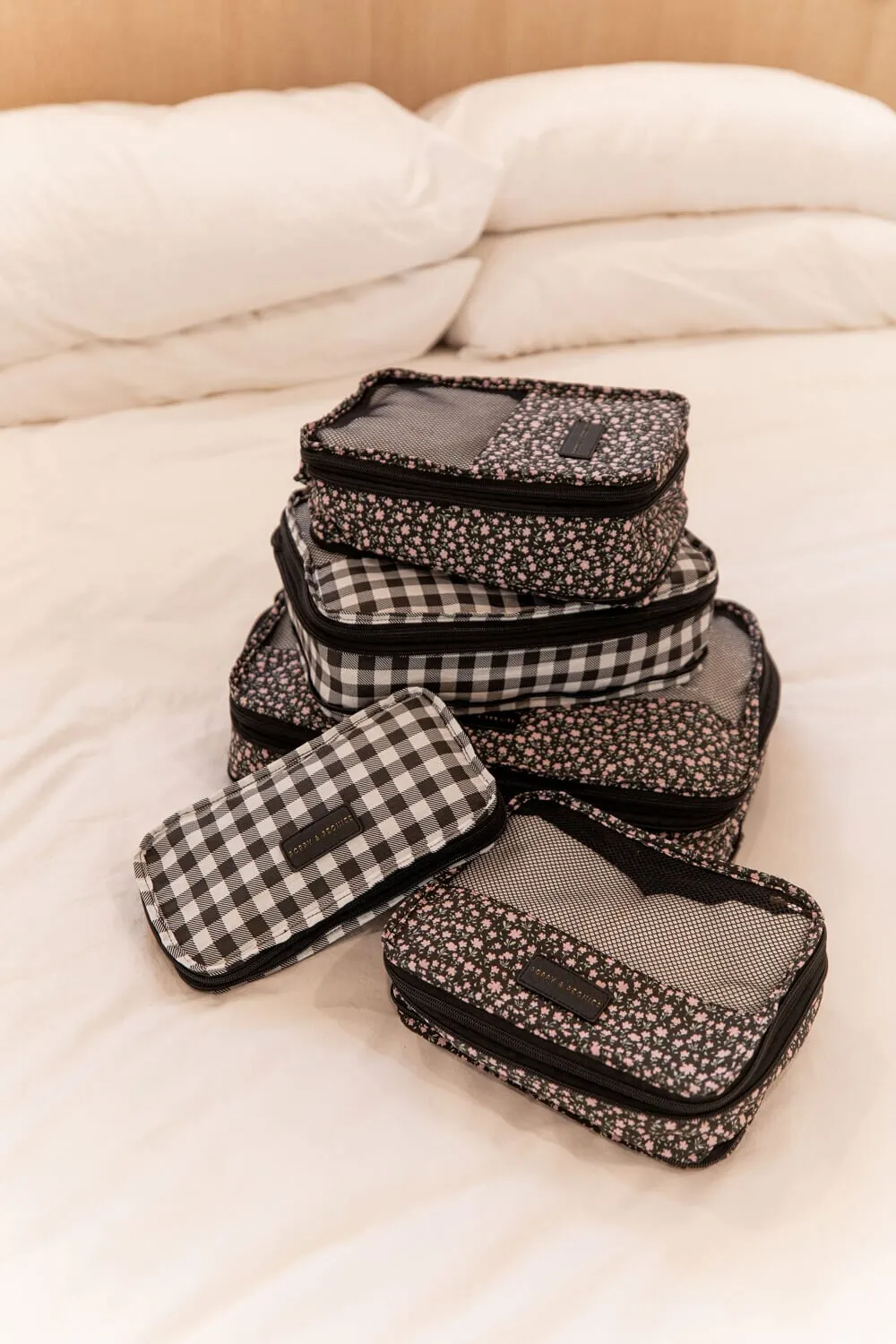 Pack-It-Up Five Piece Packing Cube Set Black Floral