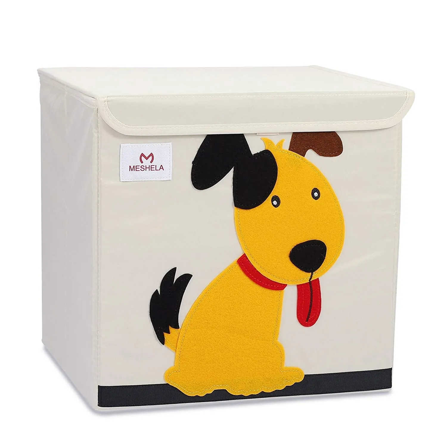 Pasutewel Kids Storage Box, Large Capacity Foldable Cartoon Canvas Cube Organiser For Clothes, Shoes, Toys (Dog)