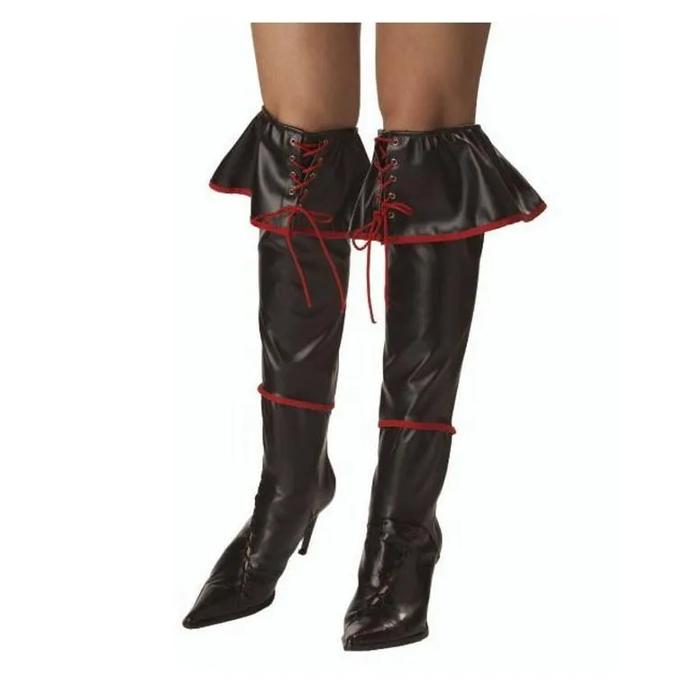 Pirate Boot Covers Black And Red