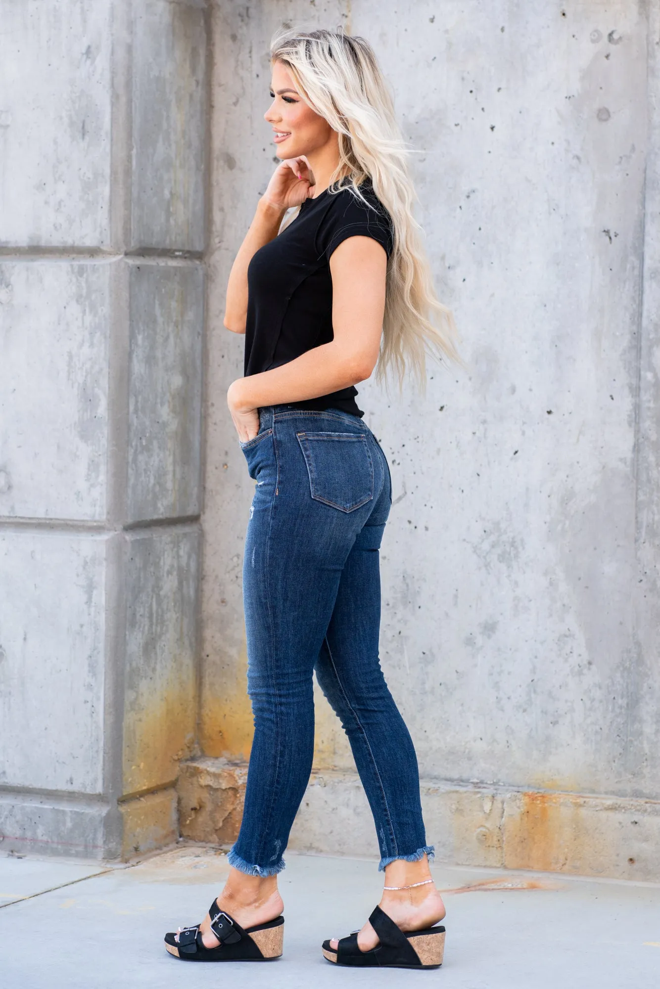 Richmond High Rise Button Fly Ankle Skinny