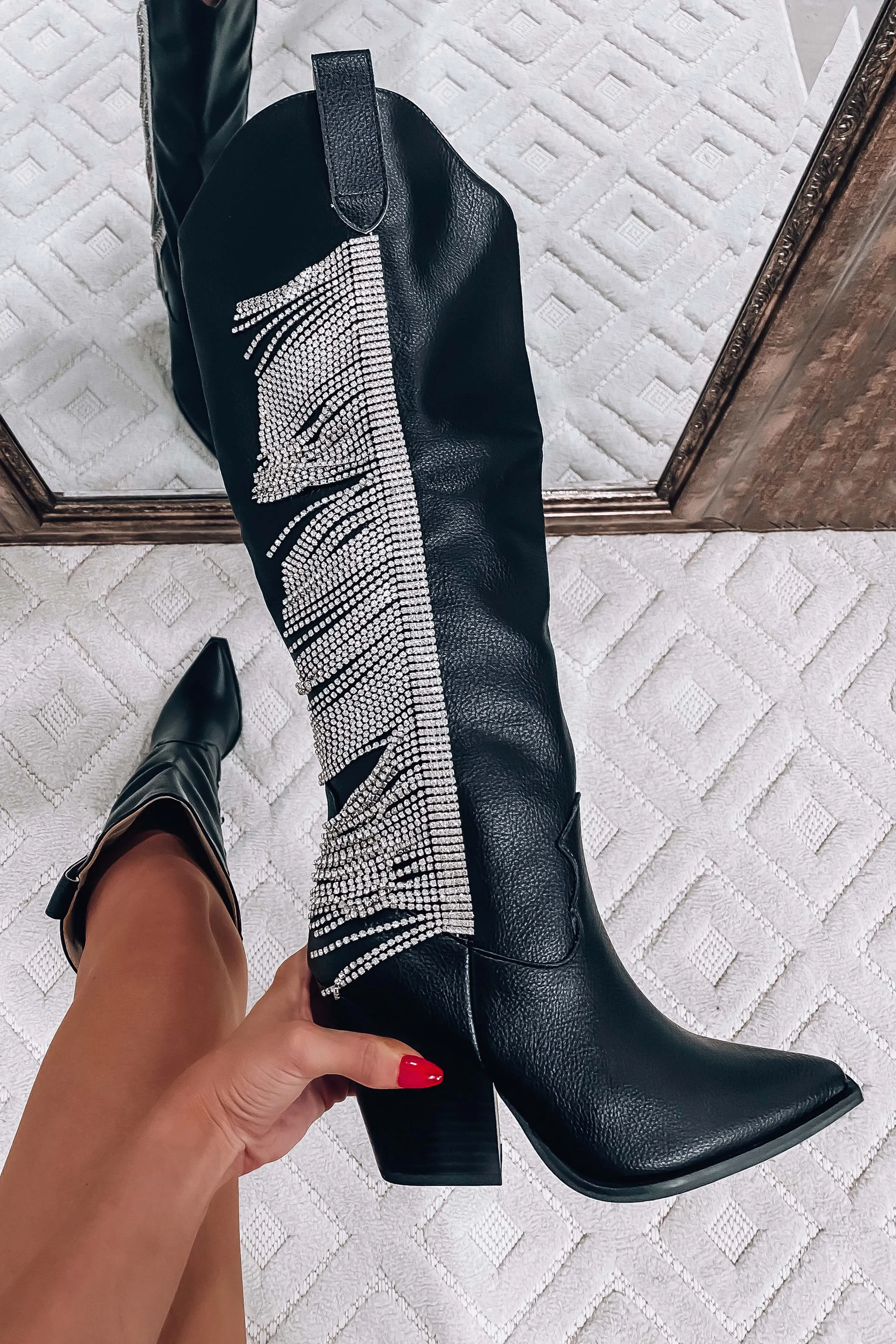 Rodeo Rhinestone Fringe Western Boots