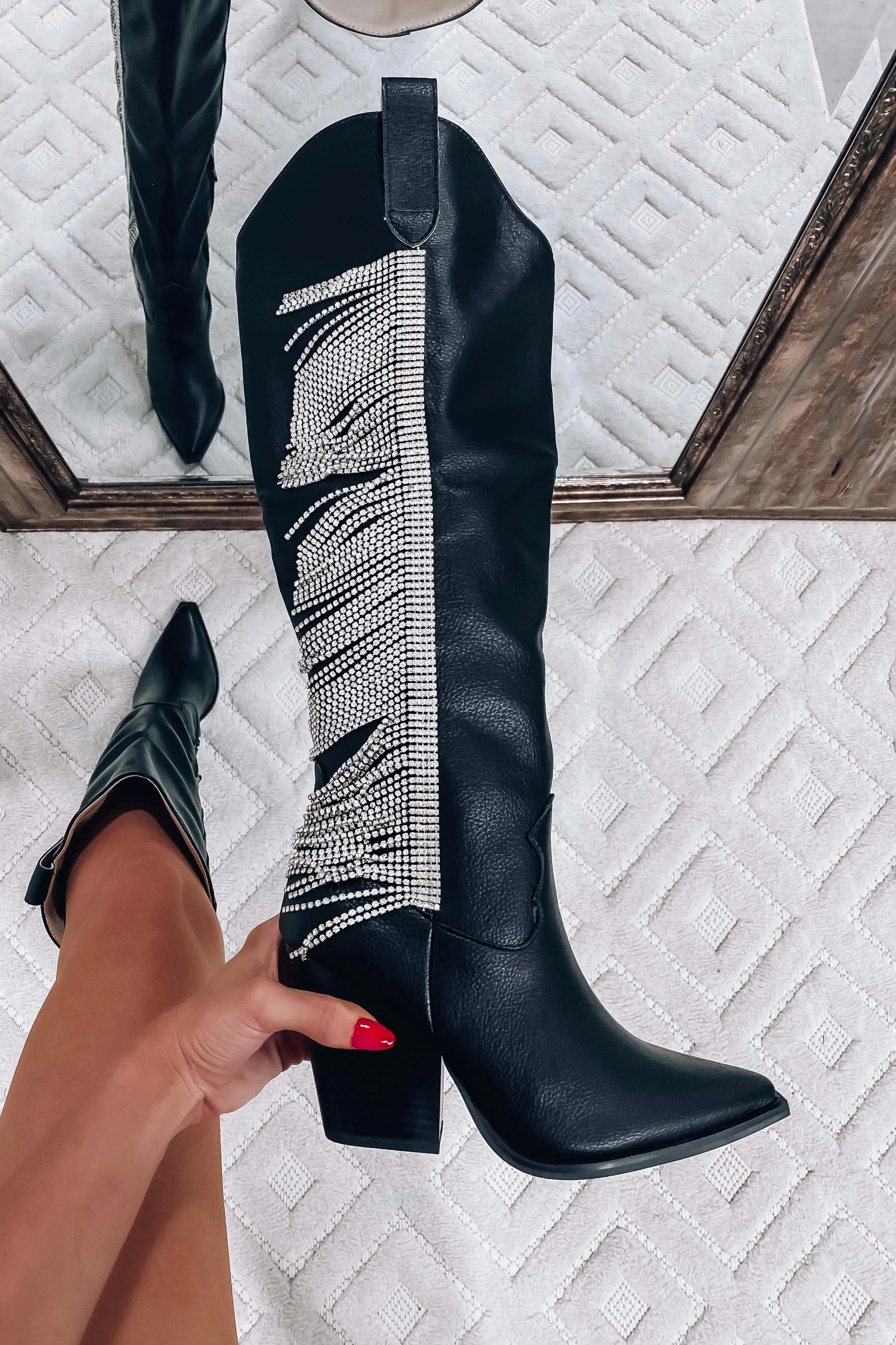 Rodeo Rhinestone Fringe Western Boots