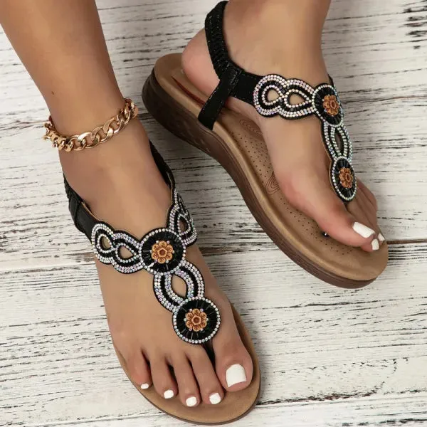 Rose Gold Casual Patchwork Rhinestone Round Comfortable Out Door Shoes