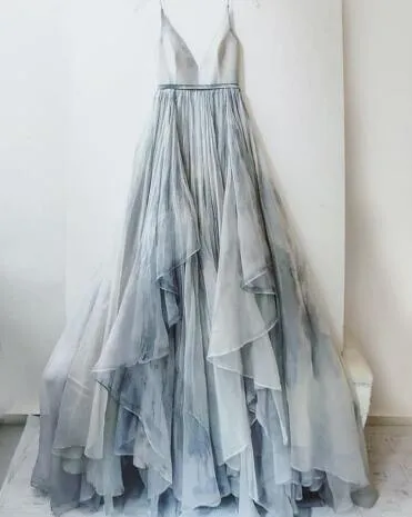 Sexy Backless Ombre Evening Prom Dresses, Chiffon A Line Prom Dresses ,PD0271