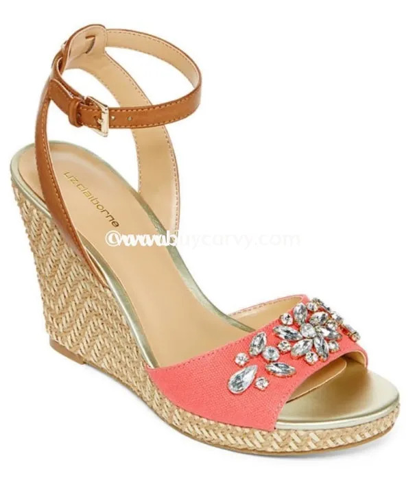 SHOES {Liz Claiborne} Coral With Rhinestones
