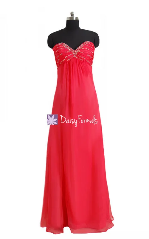Sophisticated Red Party Dress Long Red Evening Dress for Special Occasions (PR29040)